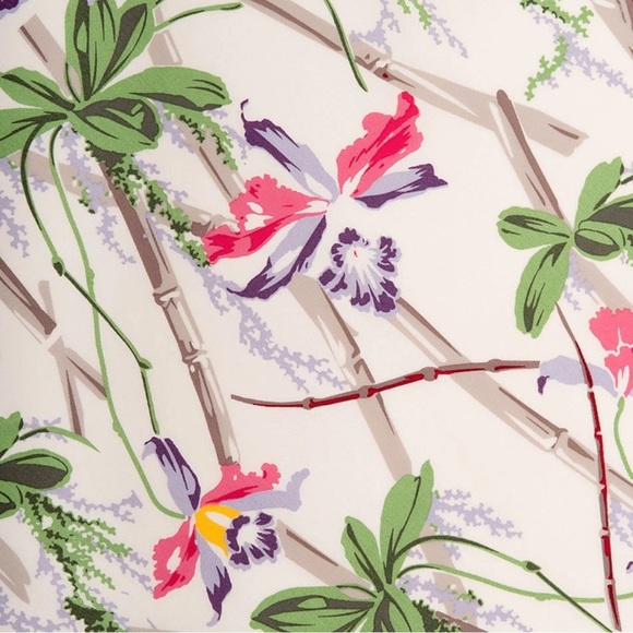 Hell Bunny L Cream Bamboo Floral Print Rockabilly Pinup Swing Vintage Dress - Picture 7 of 13